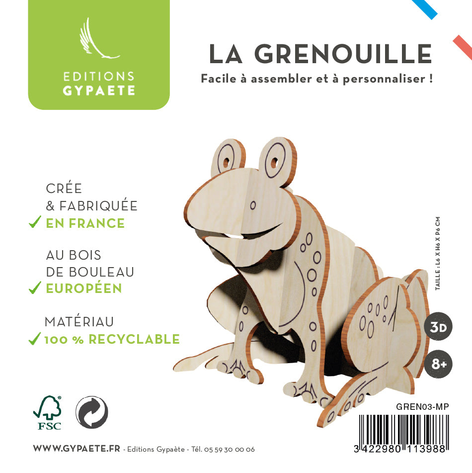 La grenouille carte 3D bois – Éditions Gypaète
