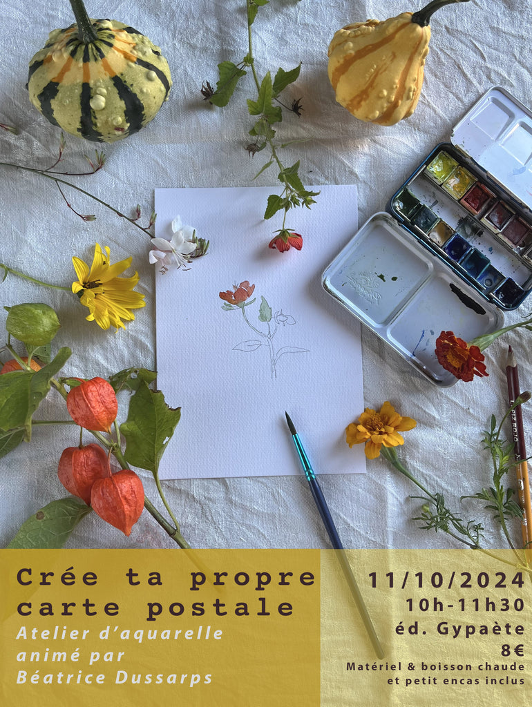 Atelier aquarelle avec Béatrice Dussarps : 11/10/2024 de 10h à 11h30