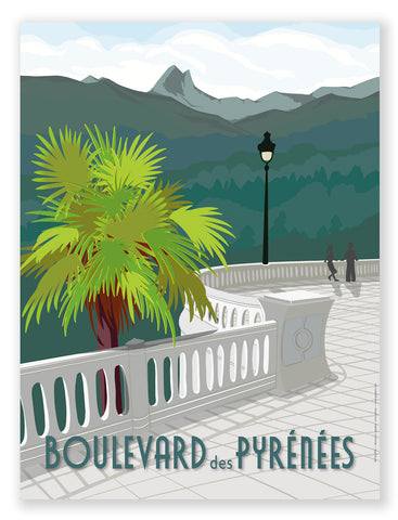 Affiche Pau - Boulevard des Pyrénées