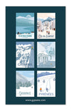Pochette de 6 cartes "12 x 17" Pyrénées "So Snow"